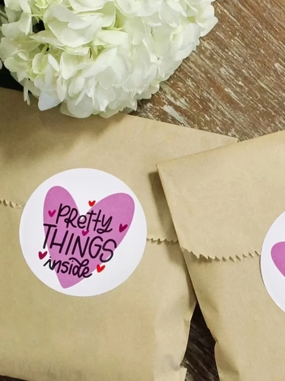 Pretty Things Inside Heart Sticker Roll- 500 Stickers